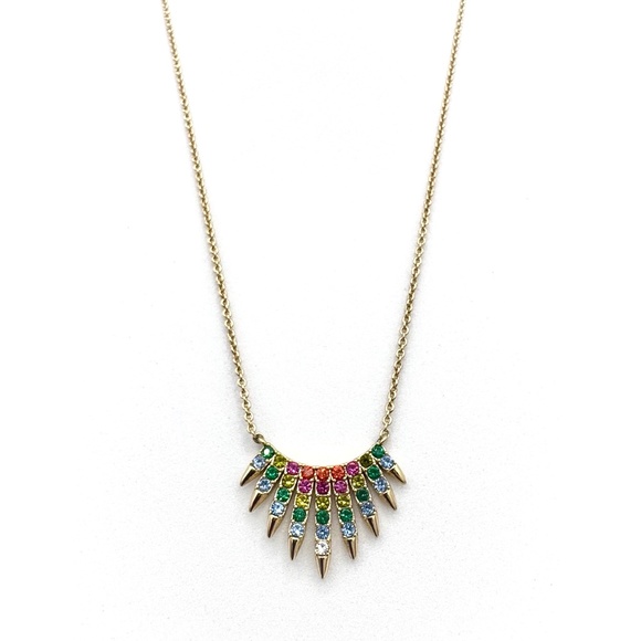 Stella & Dot Gold Plated Rainbow Renegade Necklace - Picture 1 of 4